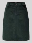 Uitlopende minirok in ribcordlook