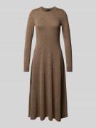 Midi-jurk van wol met ronde hals, model 'VORLEY'