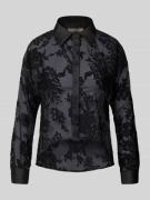 Overhemdblouse in semi-transparante look