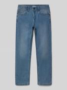 Straight leg jeans van katoenmix
