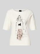 Regular fit T-shirt van katoenmix