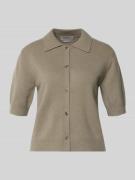 Regular fit T-shirt in gebreide look van kasjmiermix