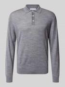 Regular fit poloshirt van scheerwol