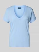 T-shirt met labelstitching en V-hals