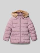 Regular fit gewatteerd jack met imitatiebont