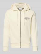Sweatjack met capuchon en labelprint, model 'MAKOTO'