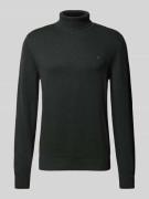 Slim fit pullover van een mix van katoen en wol