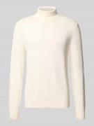 Slim fit pullover van een mix van katoen en wol