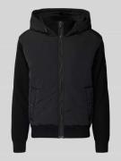 Regular fit gebreid jack met voorkant in blousonstijl, model 'KIACCIO'