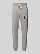 Slim fit sweatpants met katoenmix