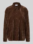 Relaxed fit overhemdkraag van fluweel