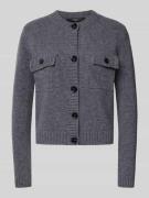 Regular fit gebreid jack van zuivere scheerwol, model 'SFABRI'