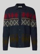 Relaxed fit gebreid jack van scheerwolmix met mohair