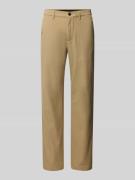 Straight leg chino van ademend materiaal, model 'DENTON'