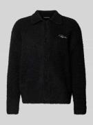 Cardigan van effectgaren met labelstitching