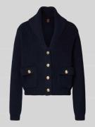 Gebreid jack met sjaalkraag en klepzakken