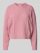 Gebreide pullover met structuurmotief en ronde hals