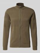 Cardigan met opstaande kraag en ritssluiting