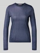 Regular  fit shirt met lange mouwen van glittermesh