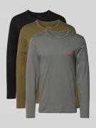 Regular fit shirt met lange mouwen van puur katoen in een set van 3 st...
