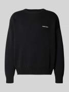 Oversized gebreide pullover met labelstitching