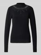 Gebreide pullover van viscosemix met siersteentjes