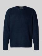 Relaxed fit gebreide pullover met wol, model 'RAI BRUSHED'