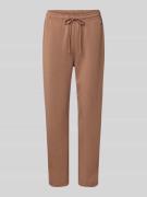 Wide fit pantalon van viscosemix met elastische band