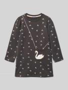 Mini-jurk met geribde ronde hals