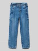 Straight fit jeans met elastische band