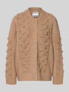 Loose fit gebreid jack van wolmix met strass-steentjes, model 'ILTIMAT...