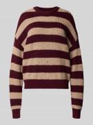 Oversized gebreide pullover met streepmotief