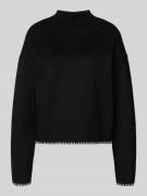 Gebreide pullover van viscosemix met opstaande kraag