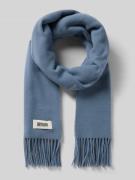 Sjaal van een mix van wol en lanawol met franjes, model 'GAZE'