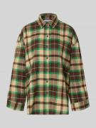 Relaxed fit overhemdblouse van katoenmix