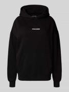 Oversized hoodie met logostitching, model 'Clarita'
