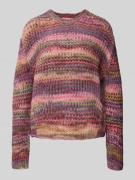 Gebreide pullover met ronde hals, model 'SIMONE SPACE DYE'