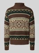 Loose fit gebreide pullover van een mix van katoen en wol