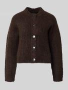 Relaxed fit gebreid jack met wol, model 'CARMEN'