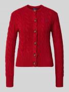 Cardigan van een mix van wol en kasjmier met labelstitching