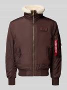 Bomberjack met ritssluiting en labelpatch