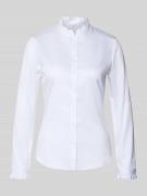 Slim fit overhemdblouse met opstaande kraag en ruches