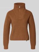 Gebreide pulllover met opstaande kraag en ritssluiting
