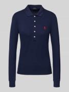 Slim fit poloshirt met labelstitching, model 'JULIE'