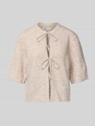 Loose fit gebreid jack met strikdetail, model 'SIMONI'