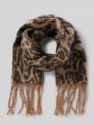 Sjaal in animallook met franjes, model 'Cool Leo'