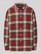 Relaxed fit overhemdblouse met labelstitching