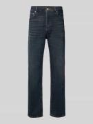 Straight fit jeans van katoenmix