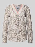 Blouseshirt van viscose met V-hals