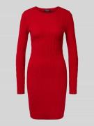 Knielange gebreide jurk van een mix van lamswol en kasjmier